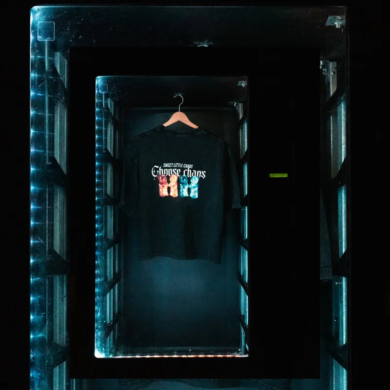 Sweet Chaos Tee — hanging garment