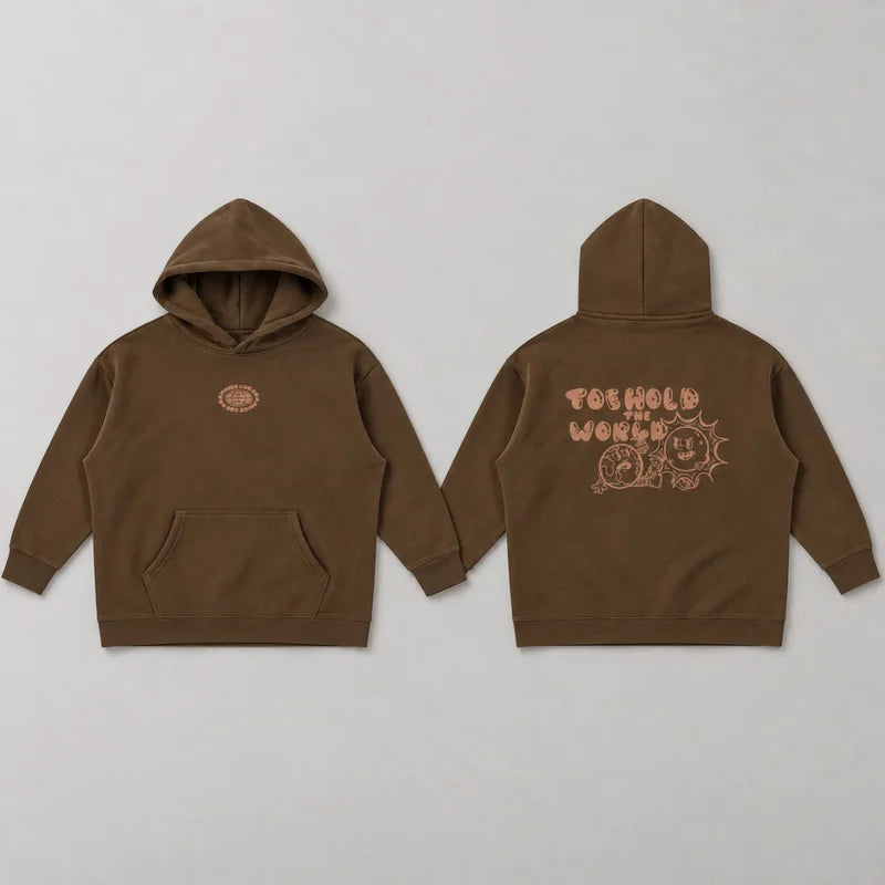 Toe Hold the world Hoodie — front and back views
